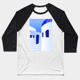 Boho travel art. Santorini, Greece #2 Baseball T-Shirt